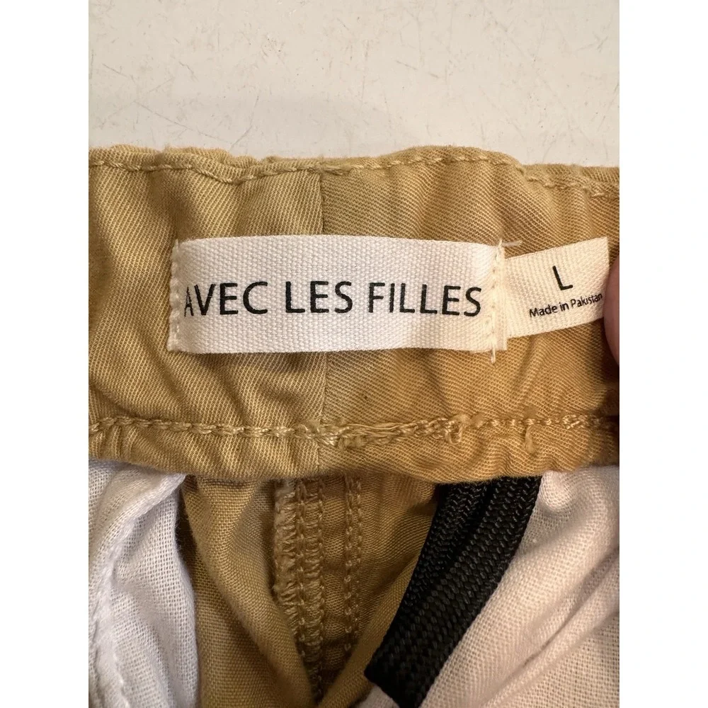Anthropology Avec‎ Les Filles Cargo Jogger Pants Size L Mustard Golden Yellow